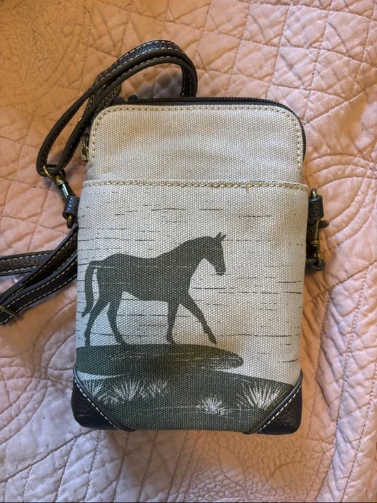 Chala Brown & Tan Horse Crossbody Phone Bag - Picture 4 of 4